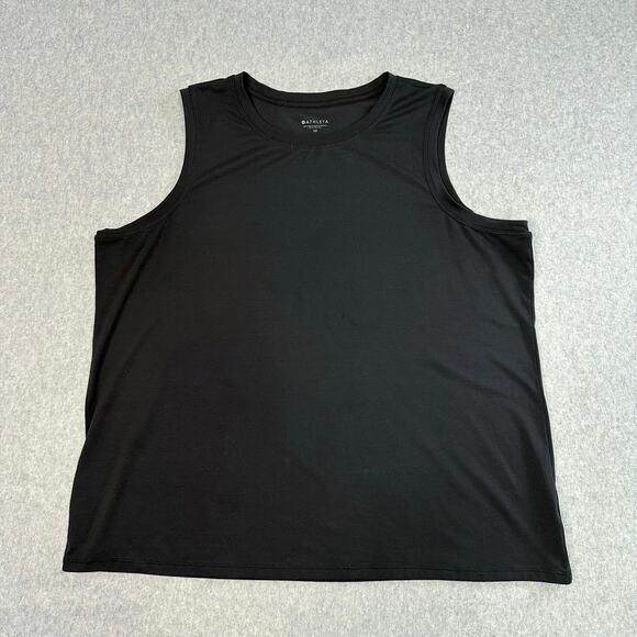 Athleta Tank Top Womens Black 1X Plus Round Neck Sleeveless Gym Active Workout - Picture 1 of 5